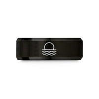 gold band for her – black tungsten ocean horizon sun wedding band