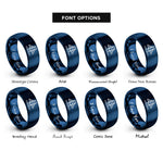 font options for inside engraving on blue golden gate bridge rings