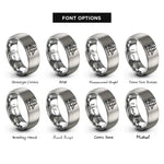 font options for inside engraving on silver golden gate bridge rings