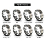 font options for inside engraving on silver golden gate bridge rings