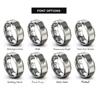 font options for inside engraving on gray golden gate bridge rings