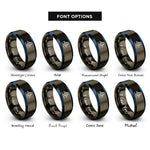 font options for inside engraving on gunmetal & blue golden gate bridge rings