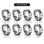 font options for inside engraving on gray golden ratio rings