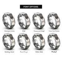font options for inside engraving on gray golden ratio rings