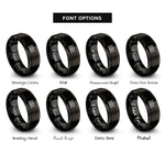 font options for inside engraving on black golden temple rings