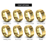 font options for inside engraving on gold golden temple rings