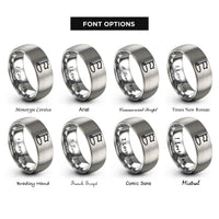 font options for inside engraving on grey golf flag rings