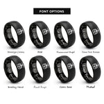 font options for inside engraving on black gondola car rings