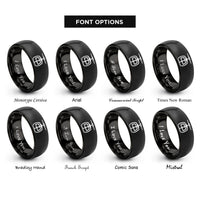 font options for inside engraving on black gondola car rings