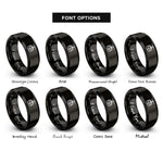 font options for inside engraving on black gondola car rings