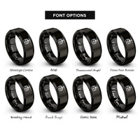 font options for inside engraving on black gondola car rings