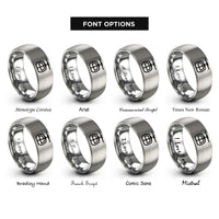 font options for inside engraving on grey gondola car rings