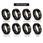 font options for inside engraving on gunmetal & black gondola car rings