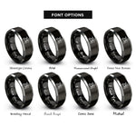 font options for inside engraving on black & grey good shepherd lamb rings