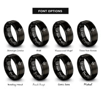 font options for inside engraving on black goose footprint rings