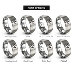 font options for inside engraving on silver goose footprint rings