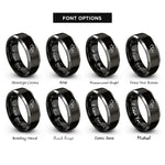 font options for inside engraving on black & grey goose tracks pair rings