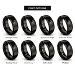 font options for inside engraving on black goose tracks pair rings