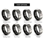 font options for inside engraving on black & grey gorilla rings