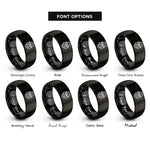 font options for inside engraving on black gorilla rings