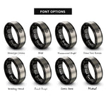font options for inside engraving on black & gray gothic filigree rings