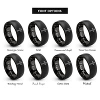 font options for inside engraving on black gothic latin cross rings