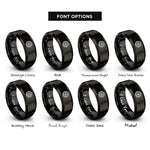 font options for inside engraving on black gothic rose window rings