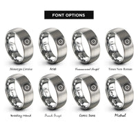 font options for inside engraving on grey gothic rose window rings
