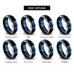 font options for inside engraving on blue & grey gps compass rings