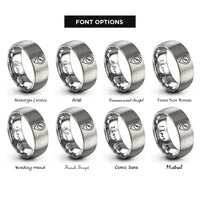 font options for inside engraving on grey gps compass rings