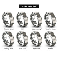 font options for inside engraving on grey gps compass rings