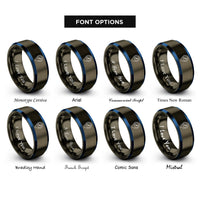 font options for inside engraving on gunmetal & blue gps compass rings