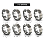 font options for inside engraving on gray gps handheld rings
