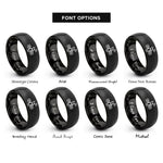 font options for inside engraving on black gps satellite rings