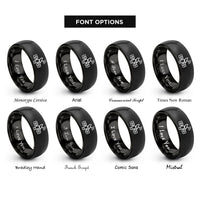 font options for inside engraving on black gps satellite rings