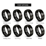 font options for inside engraving on black gps satellite rings