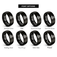 font options for inside engraving on black gps satellite rings