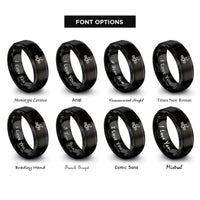 font options for inside engraving on black gps satellite rings
