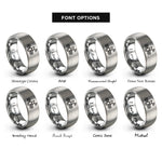 font options for inside engraving on gray gps satellite rings