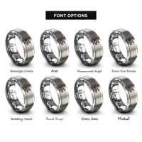 font options for inside engraving on silver gps satellite rings
