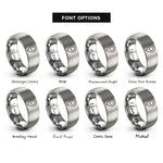 font options for inside engraving on silver gps waypoint pin rings