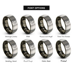 font options for inside engraving on gunmetal & gray gps waypoint pin rings