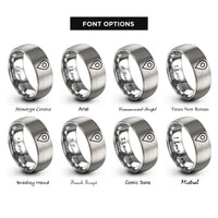 font options for inside engraving on grey gps waypoint symbol rings