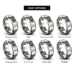 font options for inside engraving on grey gps waypoint symbol rings