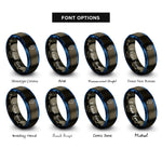 font options for inside engraving on gunmetal & blue gps waypoint symbol rings