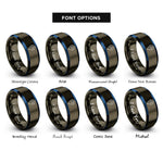 font options for inside engraving on gunmetal & blue gps waypoint symbol rings