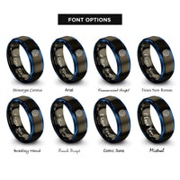 font options for inside engraving on gunmetal & blue gpu chip rings