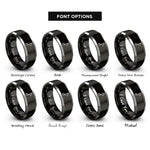 font options for inside engraving on black & gray grace note rings