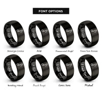font options for inside engraving on black grace note rings