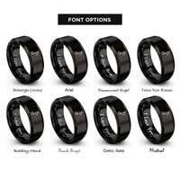 font options for inside engraving on black grace note rings